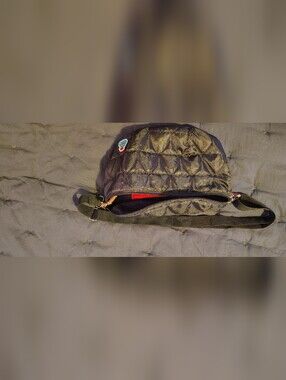 Blue Mesh Travel Sling Bag with Red Accent